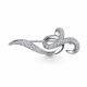 Серебряная брошь АЛЬКОР 04-5970/00КЦ-00 с фианитом