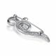 Серебряная брошь АЛЬКОР 04-5970/00КЦ-00 с фианитом