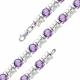 Серебряный браслет АЛЬКОР 05-0840/00АМ-00 с фианитом и аметистом
