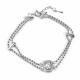Серебряный браслет АЛЬКОР 05-5029/00ГХ-00 с фианитом и горным хрусталём