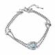Серебряный браслет АЛЬКОР 05-5029/00ТБ-00 с топазом и фианитом