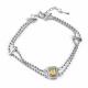 Серебряный браслет АЛЬКОР 05-5029/00ЦТ-00 с фианитом и цитрином