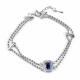 Серебряный браслет АЛЬКОР 05-5029/0ГТС-00 с фианитом и гидротермальным сапфиром