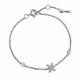 Серебряный браслет-буква Х АЛЬКОР с фианитом 05-5882/00СВ-00