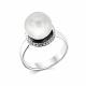 Кольцо из белого золота Мастер Бриллиант 05M1-207987-01-28 с бриллиантом и жемчугом