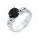 Кольцо из белого золота Мастер Бриллиант 05M1-208746-07-55 с бриллиантом и чёрным бриллиантом
