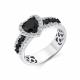 Кольцо из белого золота Мастер Бриллиант 05M1-208772-01-55 с бриллиантом и чёрным бриллиантом