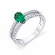 Кольцо из белого золота Мастер Бриллиант 05M1-209342-00-01 с бриллиантом и изумрудом