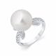 Кольцо из белого золота Мастер Бриллиант 05M1-209385-00-21 с бриллиантом и жемчугом