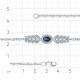 Браслет из белого золота Мастер Бриллиант 05M10-220497-00-47 с бриллиантом и сапфиром