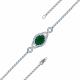 Браслет из белого золота Мастер Бриллиант 05M10-220553-00-01 с бриллиантом и изумрудом