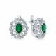 Серьги из белого золота Мастер Бриллиант 05M2-209340-00-01 с бриллиантом и изумрудом