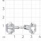 Запонки из белого золота Мастер Бриллиант 05M4-240022-00-00 с бриллиантом