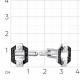 Запонки из белого золота Мастер Бриллиант 05M4-240022-00-48 с чёрным бриллиантом