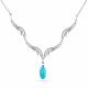 Колье из белого золота Мастер Бриллиант 05M6-260474-00-38 с бриллиантом и бирюзой