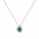 Колье из белого золота Мастер Бриллиант 05M6-260540-97-01 с бриллиантом и изумрудом