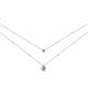 Серебряное колье АЛЬКОР 06-1443/00АМ-00 с фианитом и аметистом