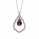 Серебряное колье АЛЬКОР 06-2092/00РТ-00 с фианитом и раухтопазом