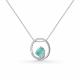 Серебряное колье АЛЬКОР 06-2261/00МА-00 с фианитом и агатом