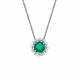 Серебряное колье АЛЬКОР 06-2306/00АГ-00 с фианитом и агатом