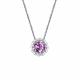 Серебряное колье АЛЬКОР 06-2306/00АМ-00 с фианитом и аметистом
