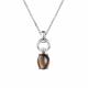 Серебряное колье АЛЬКОР 06-2307/00РТ-00 с фианитом и раухтопазом