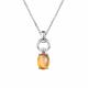 Серебряное колье АЛЬКОР 06-2307/00ЦТ-00 с фианитом и цитрином