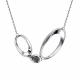 Серебряное колье АЛЬКОР 06-2327/0ЧБК-00 с ювелирным кристаллом