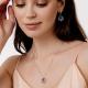 Серебряное колье АЛЬКОР 06-2353/00АМ-00 с фианитом и аметистом