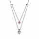 Серебряное колье АЛЬКОР 06-2483/СВ56-00 с фианитом и Swarovski