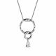 Серебряное колье АЛЬКОР 06-2542/00СВ-00 с фианитом и Swarovski