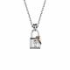 Серебряное колье АЛЬКОР 06-2910/000Б-00 с бриллиантом