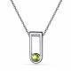 Серебряное колье АЛЬКОР 06-3146/00ХР-00 с хризолитом