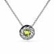 Серебряное колье АЛЬКОР 06-3151/00ХР-00 с хризолитом