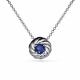 Серебряное колье АЛЬКОР 06-3151/0ГТС-00 с гидротермальным сапфиром