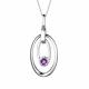 Серебряное колье АЛЬКОР 06-3232/00АМ-00 с аметистом