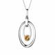 Серебряное колье АЛЬКОР 06-3232/00ЦТ-00 с цитрином
