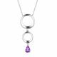 Серебряное колье АЛЬКОР 06-3244/00АМ-00 с аметистом
