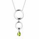 Серебряное колье АЛЬКОР 06-3244/00ХР-00 с хризолитом