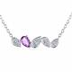 Серебряное колье АЛЬКОР 06-3472/00АМ-00 с фианитом и аметистом
