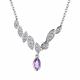 Серебряное колье АЛЬКОР 06-3474/00АМ-00 с фианитом и аметистом