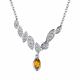 Серебряное колье АЛЬКОР 06-3474/00ЦТ-00 с фианитом и цитрином