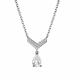 Серебряное колье АЛЬКОР 06-3483/00ГХ-00 с фианитом и горным хрусталём