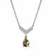 Серебряное колье АЛЬКОР 06-3483/00СТ-00 с фианитом и султанитом