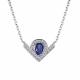Серебряное колье АЛЬКОР 06-3484/0ГТС-00 с фианитом и гидротермальным сапфиром