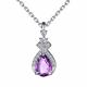 Серебряное колье АЛЬКОР 06-3485/00АМ-00 с фианитом и аметистом