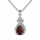 Серебряное колье АЛЬКОР 06-3485/00ГР-00 с фианитом и гранатом