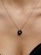 Серебряное колье АЛЬКОР 06-3821/00ОН-00 с фианитом и ониксом