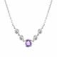 Серебряное колье АЛЬКОР 06-3859/00АМ-00 с фианитом и аметистом