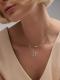 Серебряное колье АЛЬКОР 06-3861/00АГ-00 с фианитом и агатом